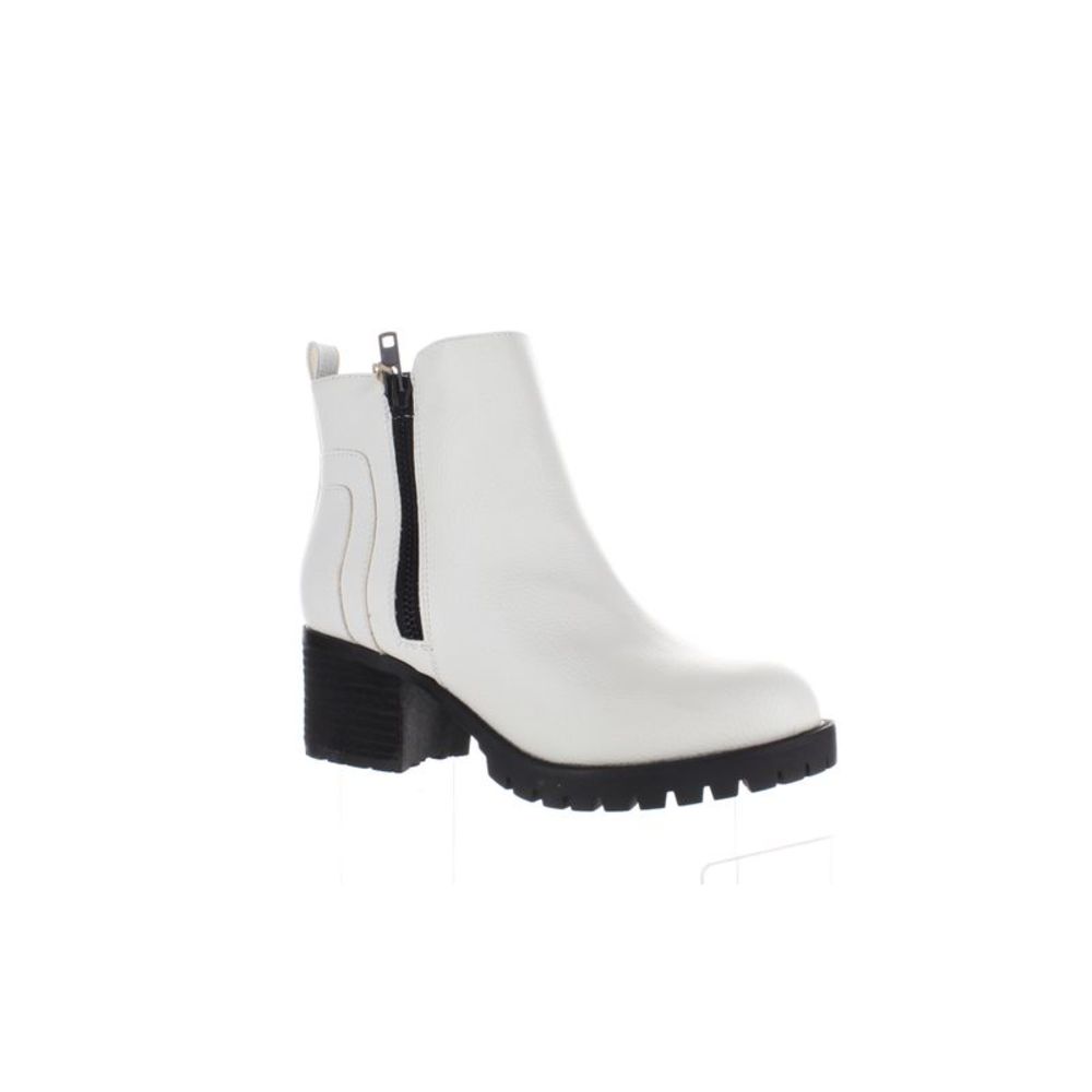 MIA Womens Payson White Ankle Boots Size 8 Medium (B, M)